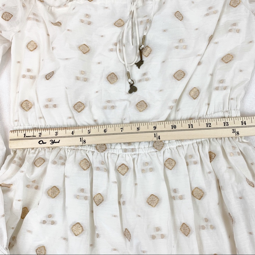 Joie Mianda Long Sleeve embroidered Dress square neck tassel - Picture 9 of 12